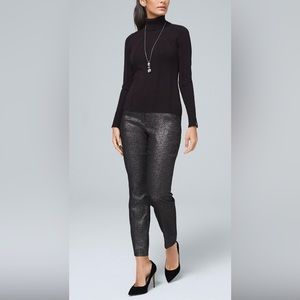 WHBM Jacquard Straight Leg Ankle Pant